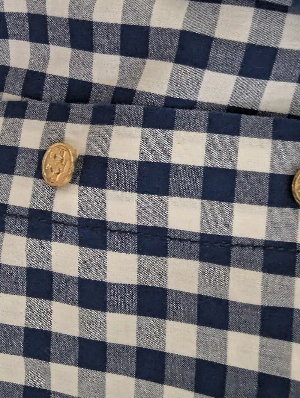 Tory Burch Striped Cotton Shirt With Chest Pocket Plaid Gray Size Small